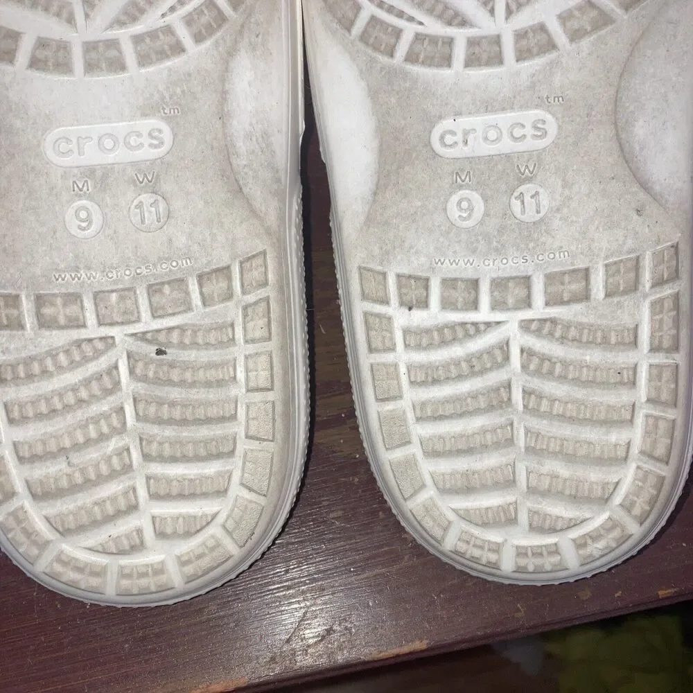 Crocs Iconic Comfort Slides Sandals Unisex White Size Men’s 9 Women’s 11